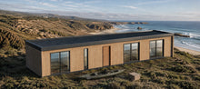 Modelo Bahía 36 m² sobre el acantilado, con la playa y el océano al fondo