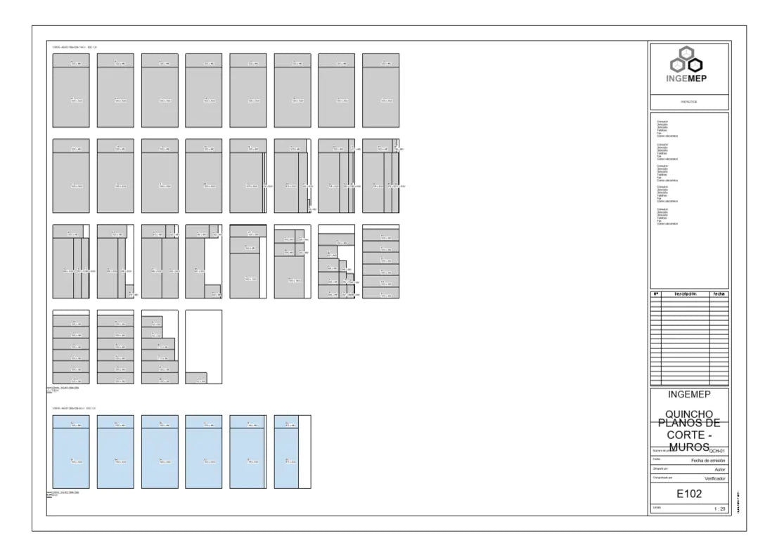 Plano de cortes del Modelo Quincho 40 m²