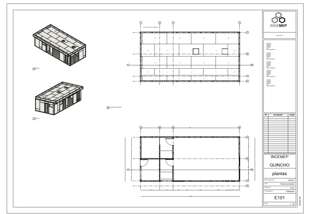 Planta de panelizado SIP del Modelo Quincho 40 m²