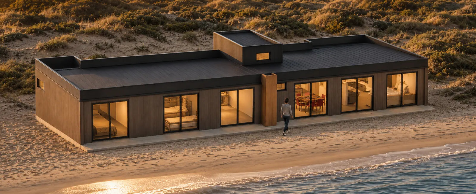 Render cara poniente del Modelo Totoralillo 110 m²
